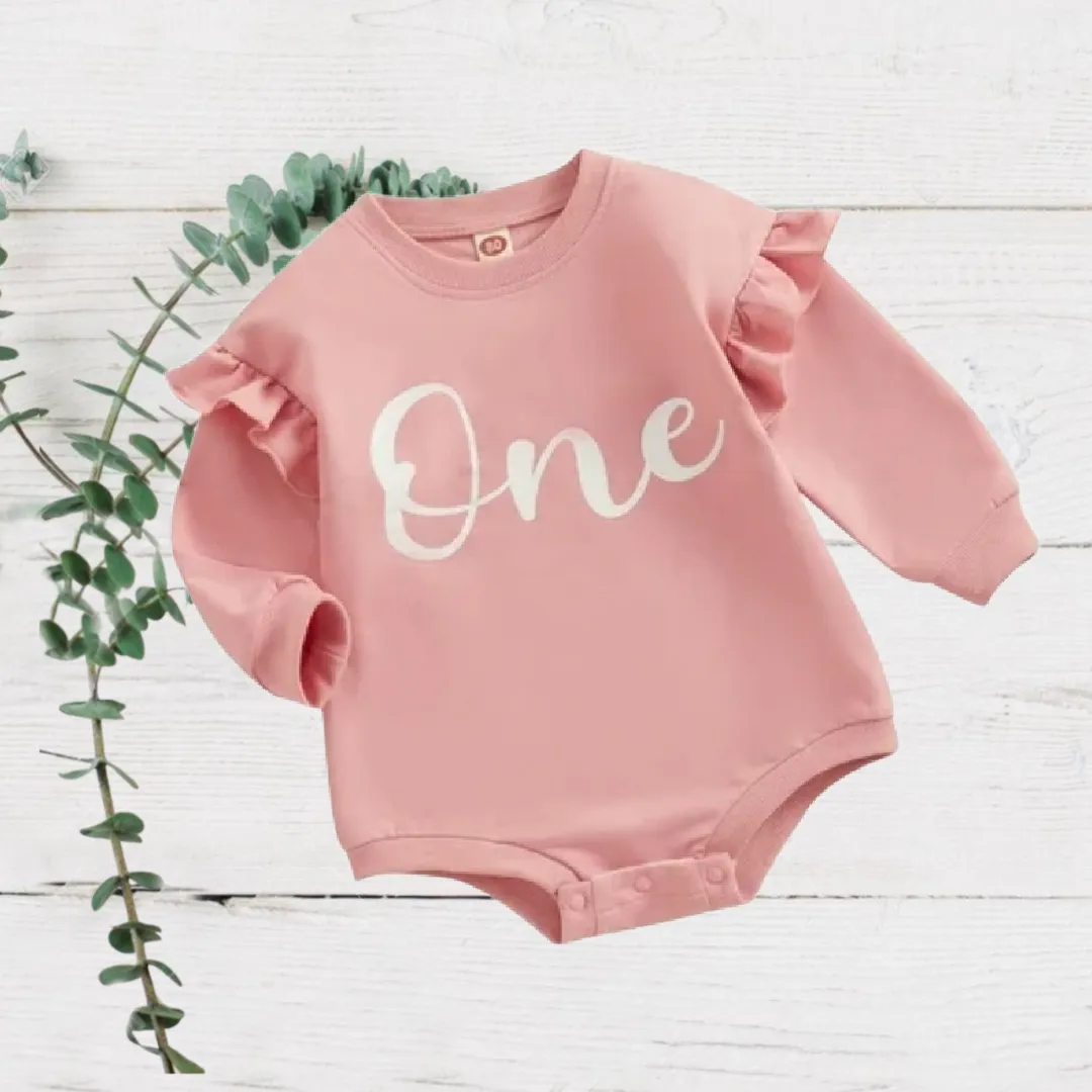 $12.50 EA -- 6-12M x 1, 12-24M X 1 - Girls Pink One Sweater Romper