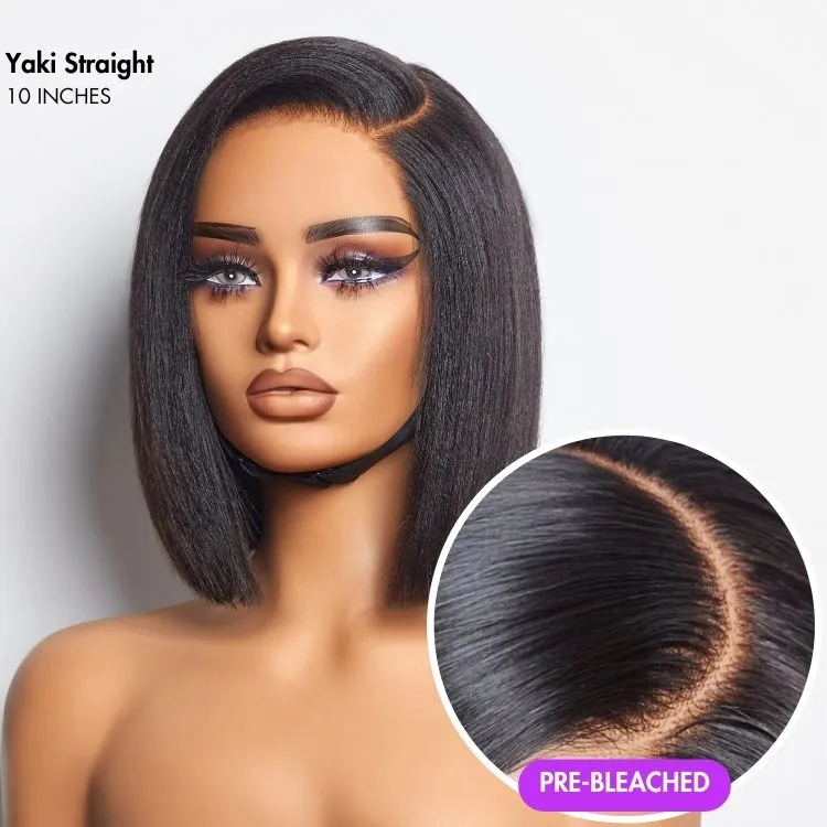 2 for $139.9 | 10 Inches Ultra Full Undetectable HD Lace C Part Bob Wig   12 Inches Brown Loose Wave Glueless Minimalist Lace Bob Wig with Bangs