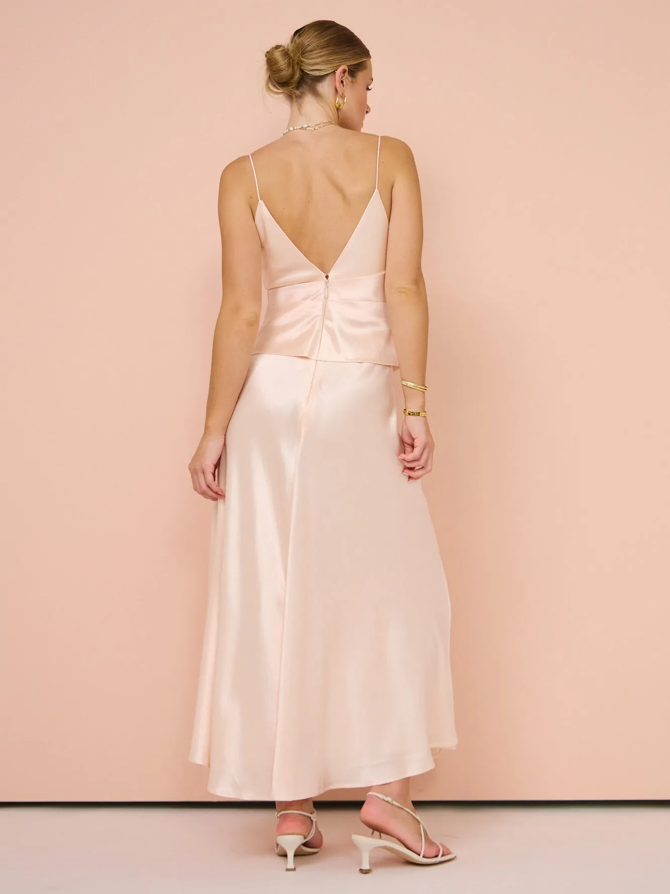 Acler Exton Maxi Dress in Pearl Pink