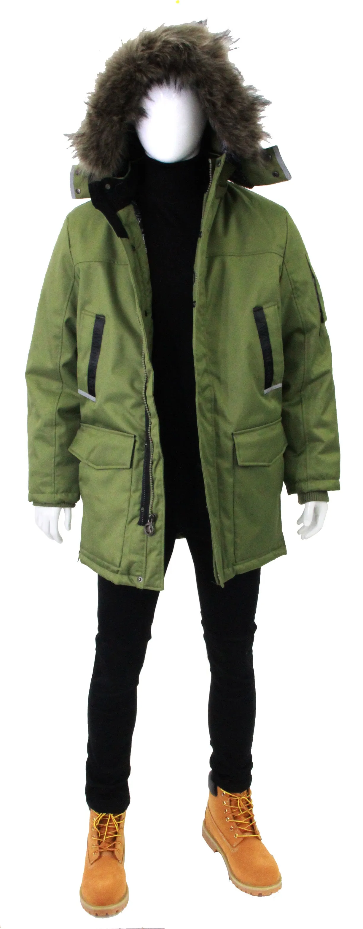 AWAKNDLAND,PATCH POCKET-PARKA-CASUAL JKTS-AM1055-ARMY