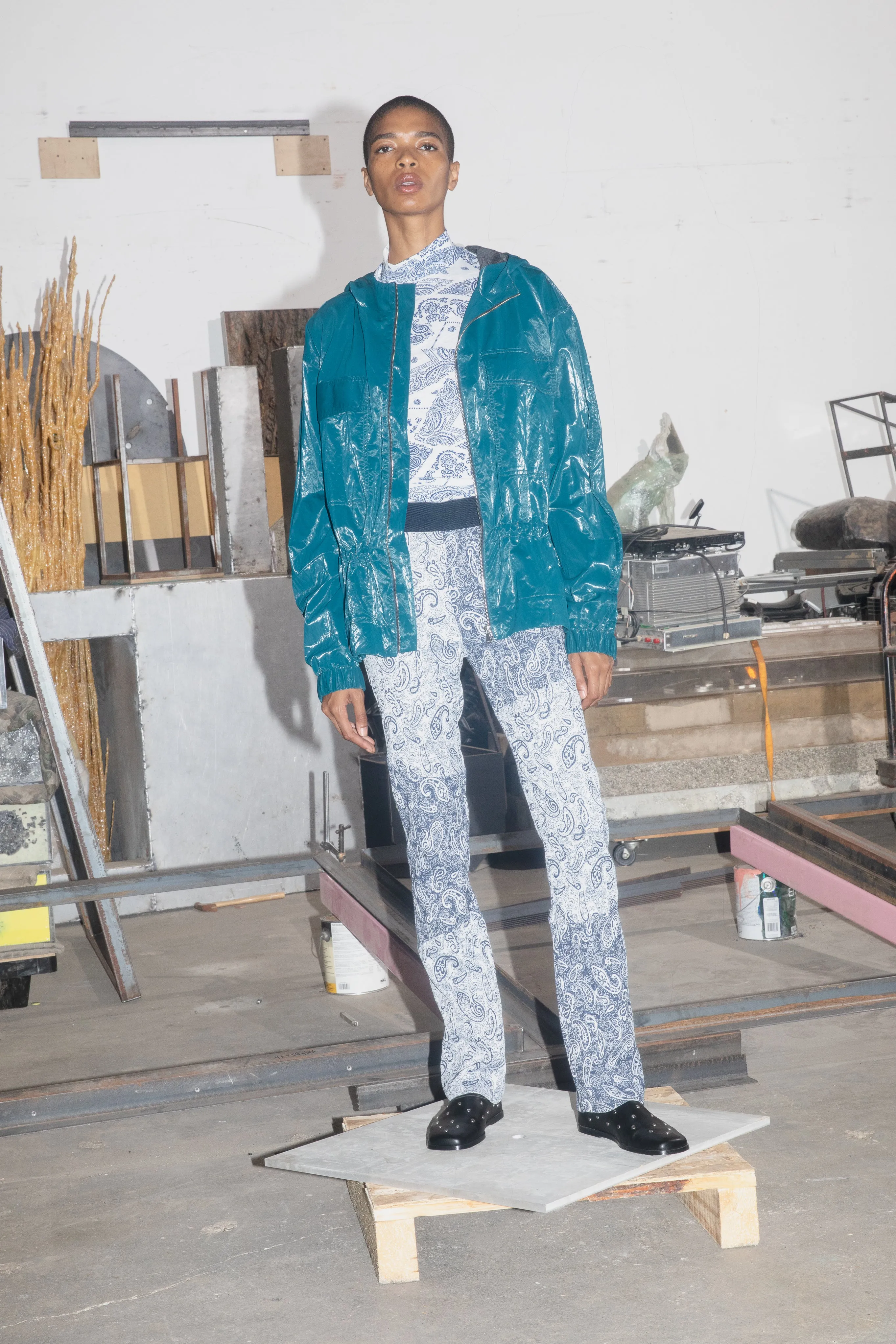 Cropped Parka - Peacock