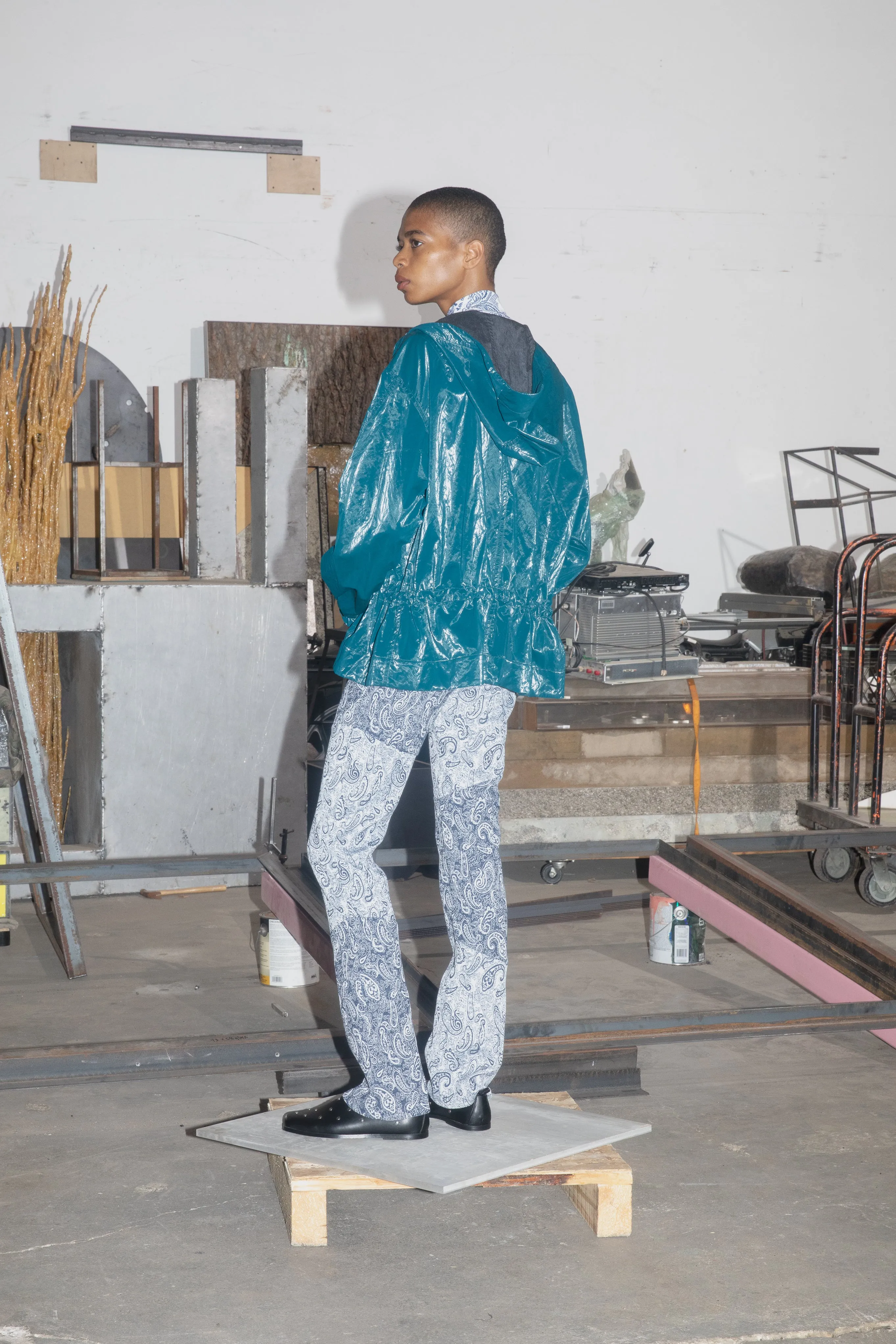 Cropped Parka - Peacock