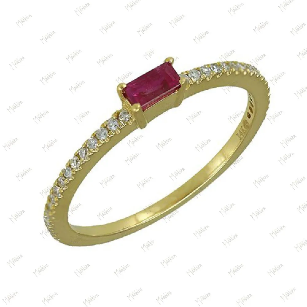 Diamond & Blue Sapphire Band in US Size 6