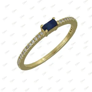 Diamond & Blue Sapphire Band in US Size 6
