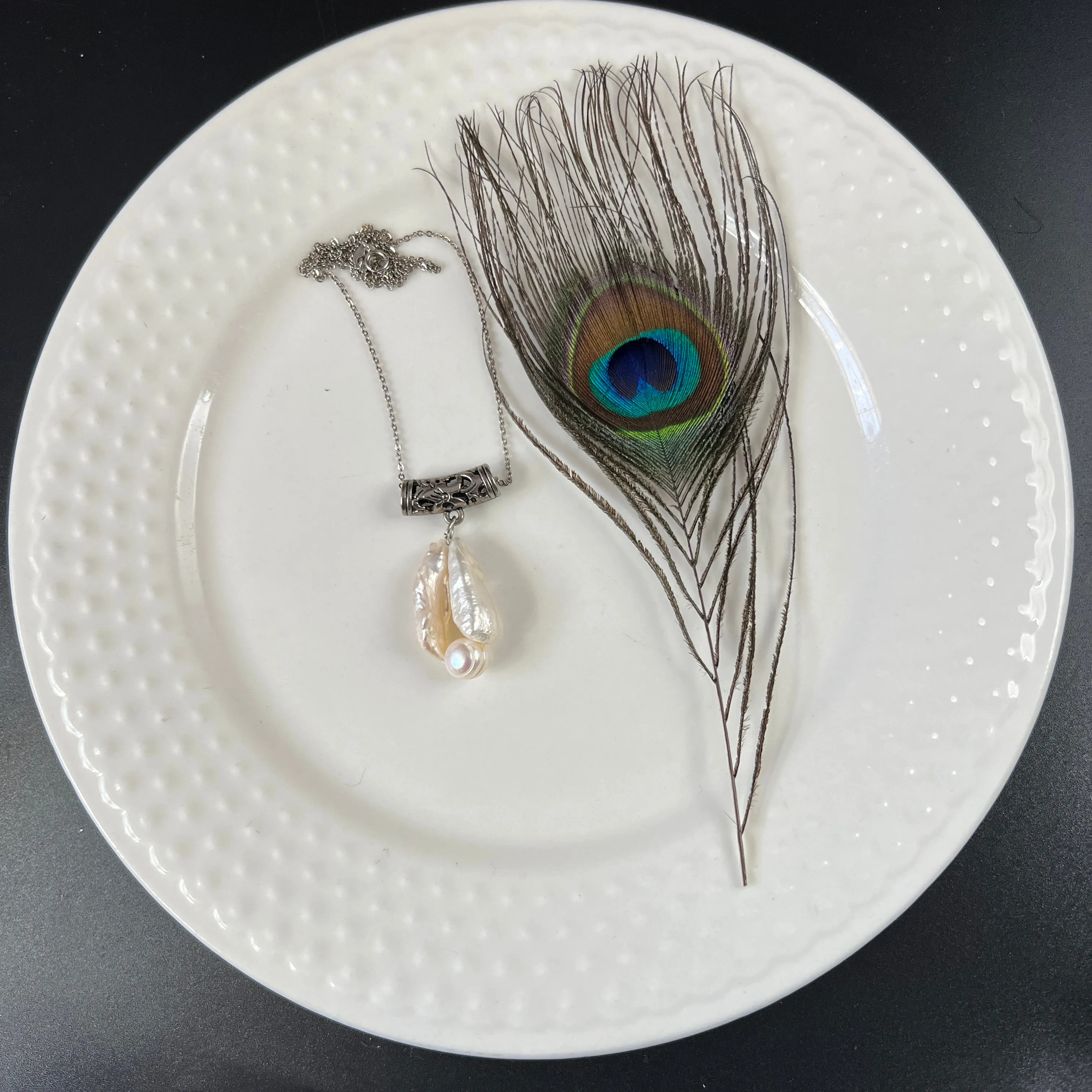 Duo Keshi Pearl Pendant