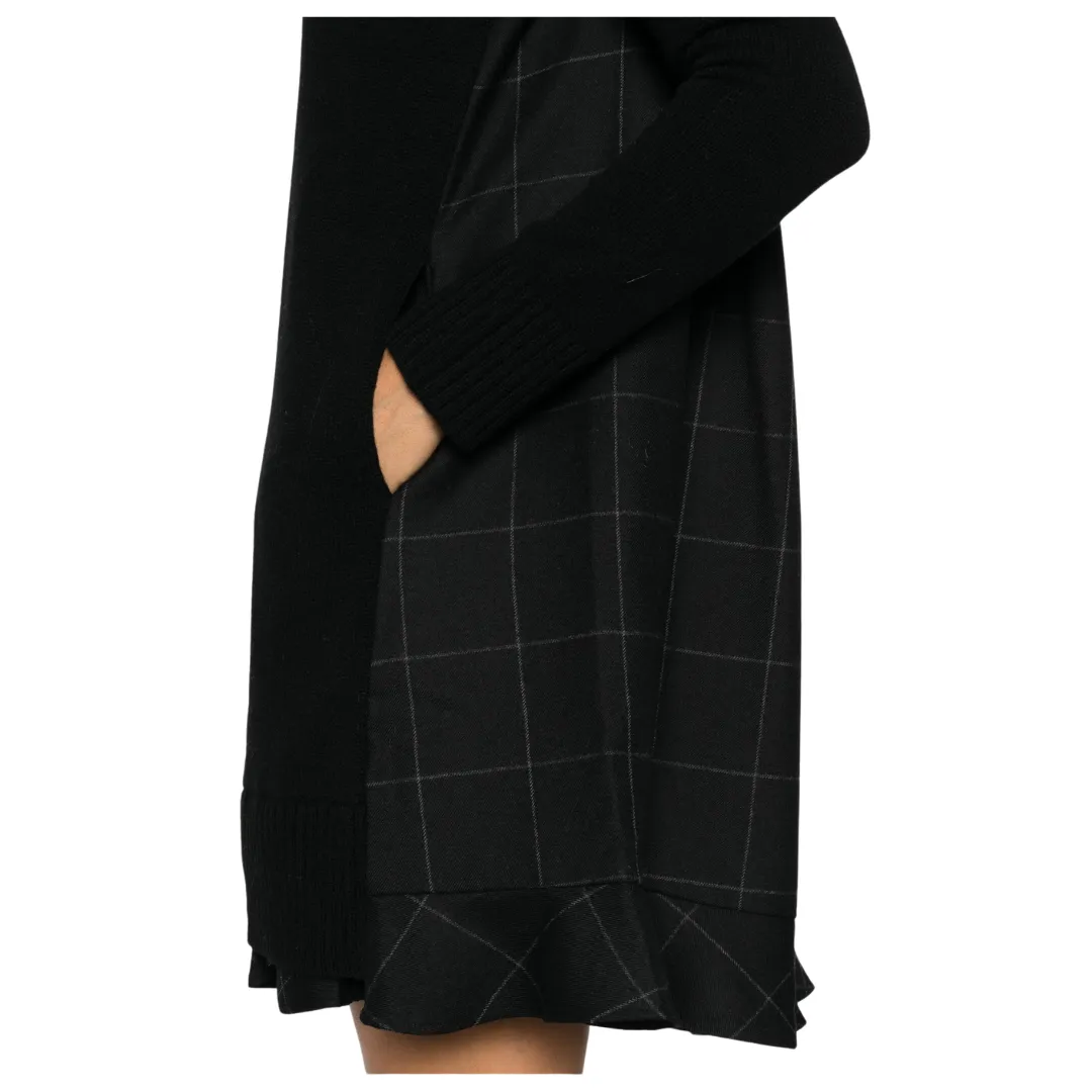 Knit Windowpane Mini Dress