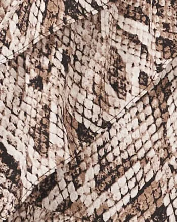 L/S SULTRY SNAKE RUFFLED WRAP FRT DRESS | BIRCH MULTI