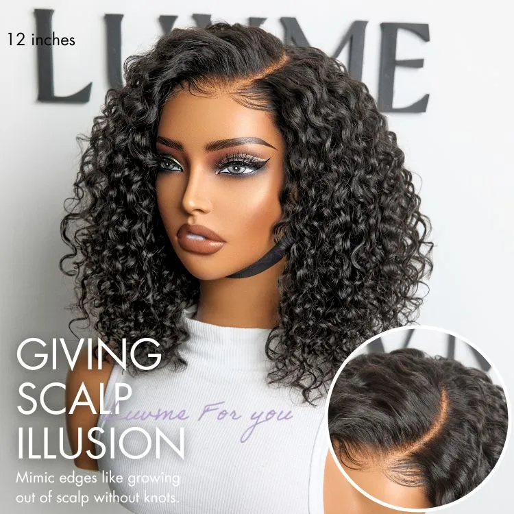 Luvme All-Day Comfort Wig Deep Wave Glueless Minimalist HD Lace Human Hair Curly Wig Pre-Cut Lace