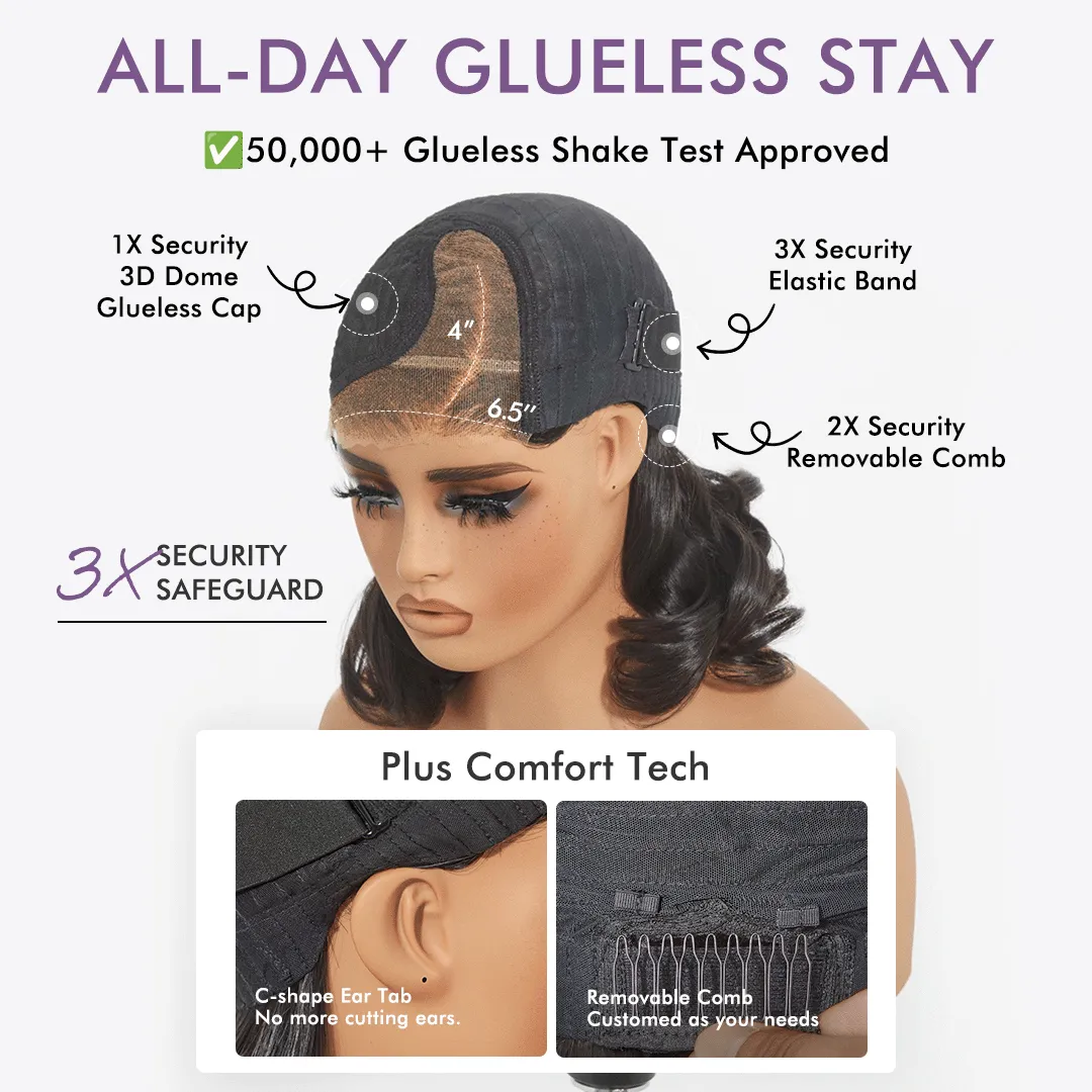 Luvme All-Day Comfort Wig Deep Wave Glueless Minimalist HD Lace Human Hair Curly Wig Pre-Cut Lace