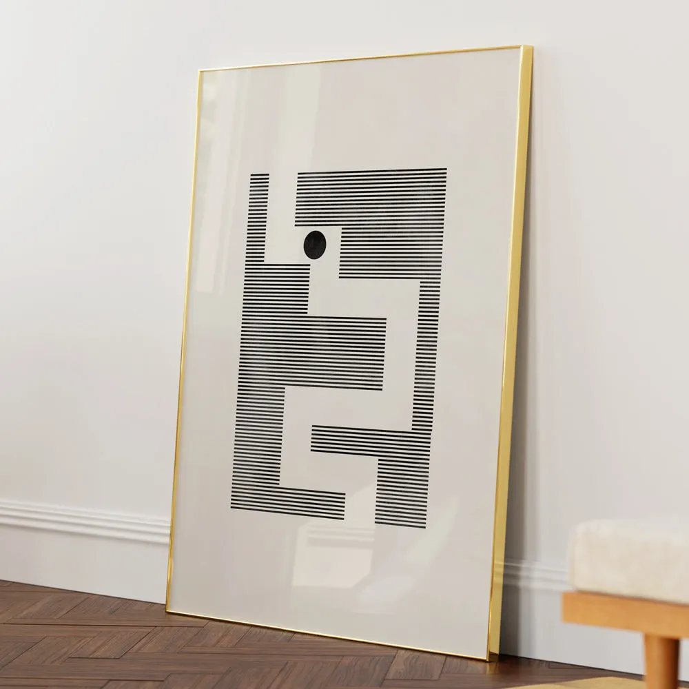 Minimalist Maze Abstract Art