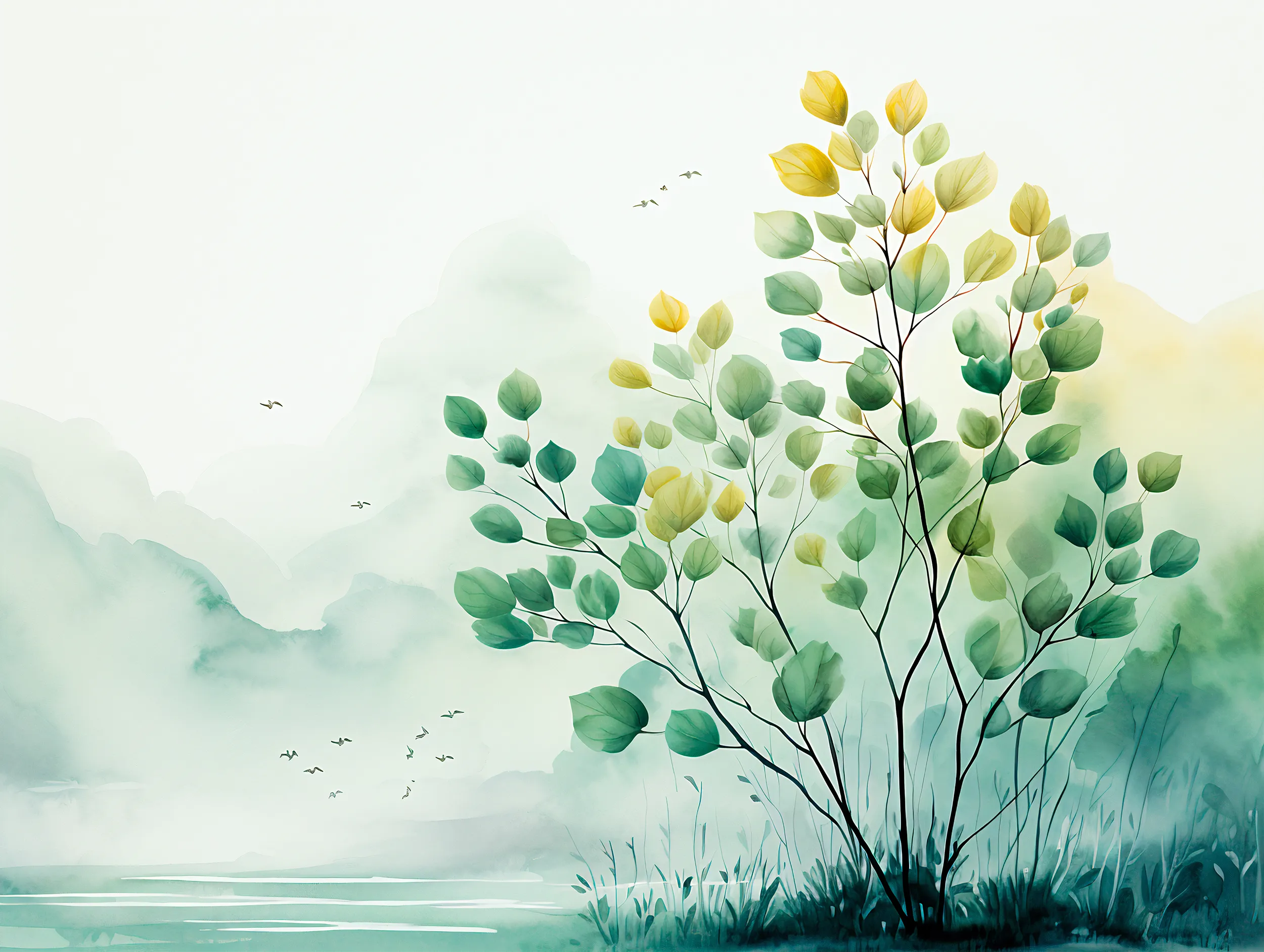 Minimalist Tree Wall Mural