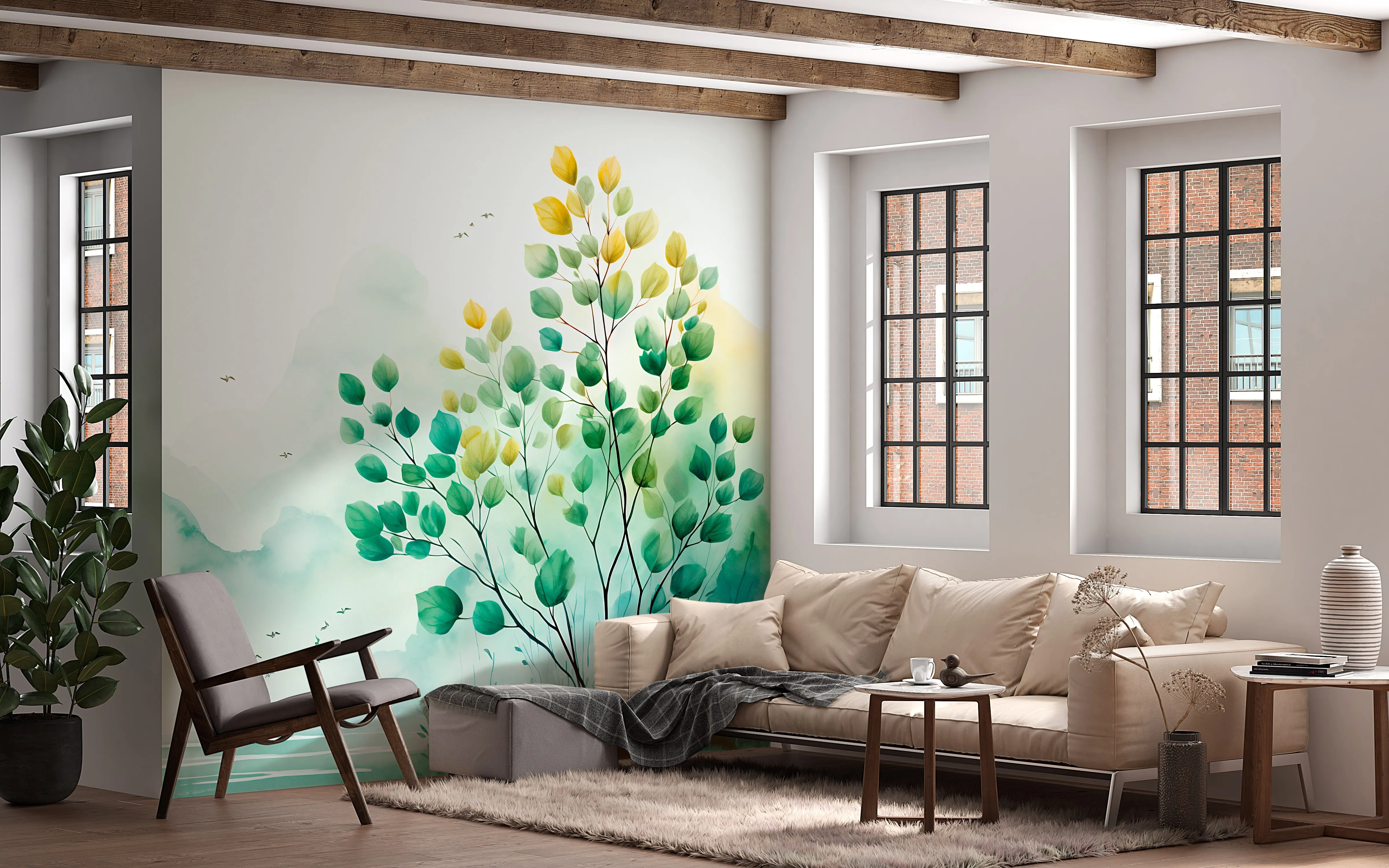 Minimalist Tree Wall Mural