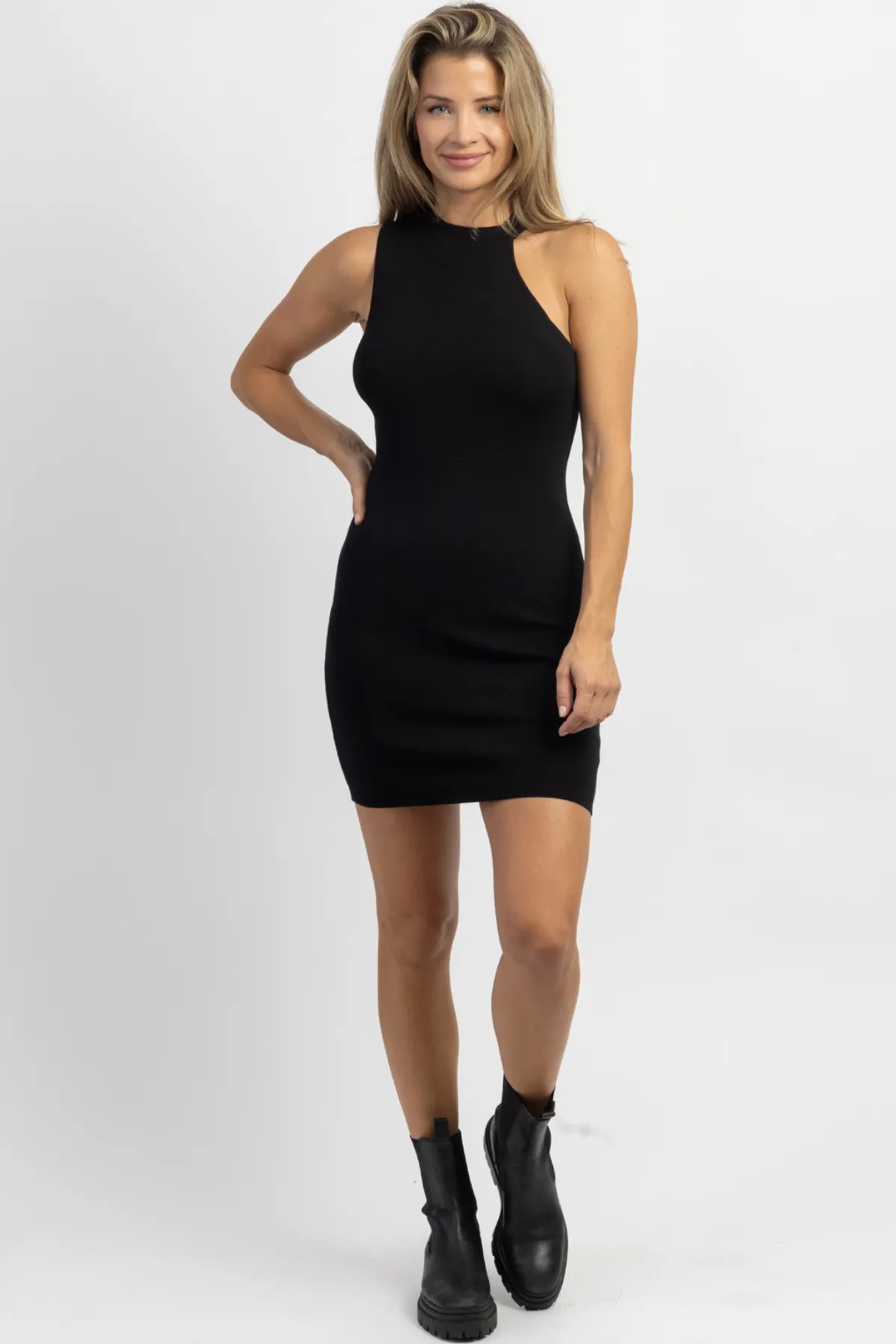 ONYX MOCK NECK KNIT MINI DRESS