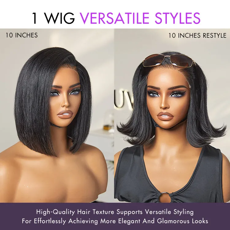 Weekly Special | Put On & Go Blunt Cut Straight Bob Minimalist HD Lace Glueless C Part Wig
