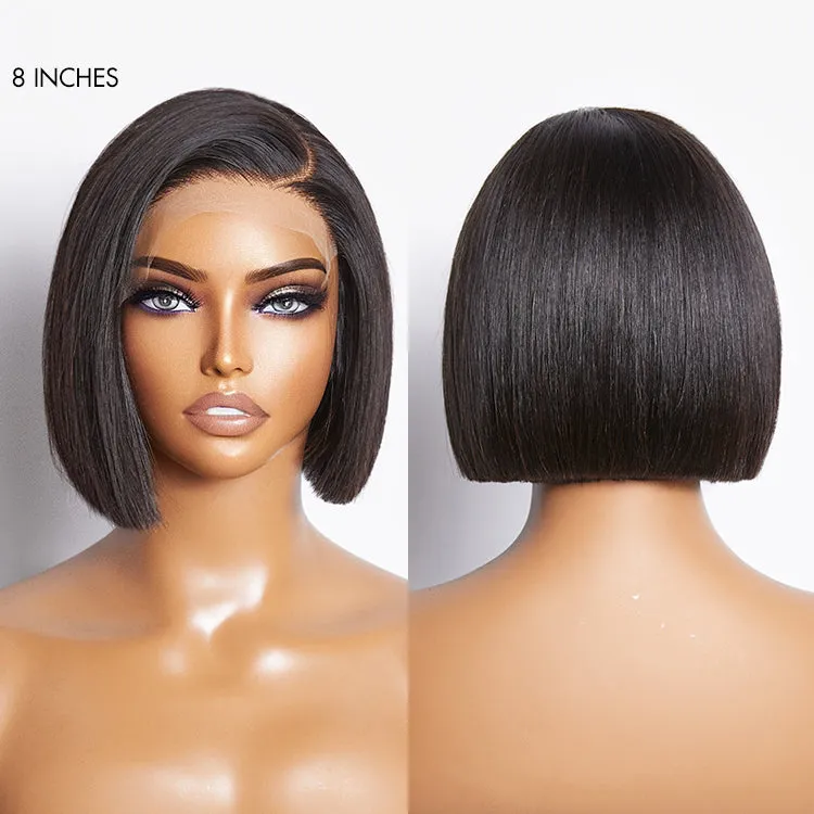Weekly Special | Put On & Go Blunt Cut Straight Bob Minimalist HD Lace Glueless C Part Wig