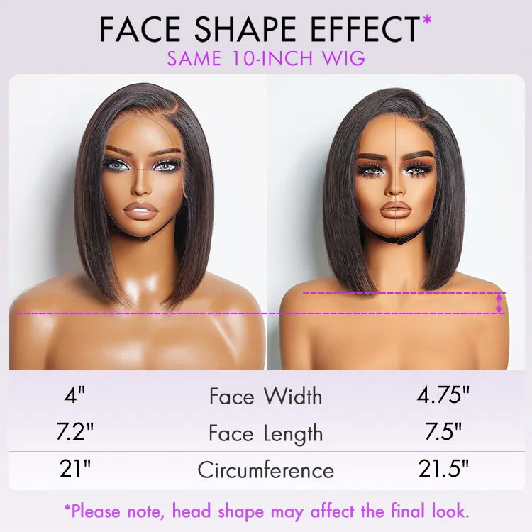 Weekly Special | Put On & Go Blunt Cut Straight Bob Minimalist HD Lace Glueless C Part Wig