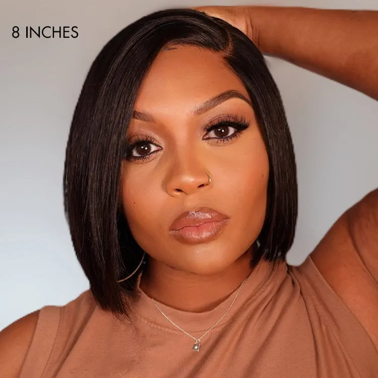 Weekly Special | Put On & Go Blunt Cut Straight Bob Minimalist HD Lace Glueless C Part Wig