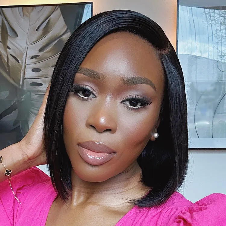 Weekly Special | Put On & Go Blunt Cut Straight Bob Minimalist HD Lace Glueless C Part Wig
