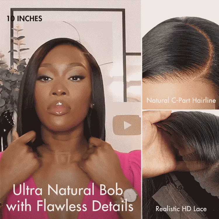 Weekly Special | Put On & Go Blunt Cut Straight Bob Minimalist HD Lace Glueless C Part Wig