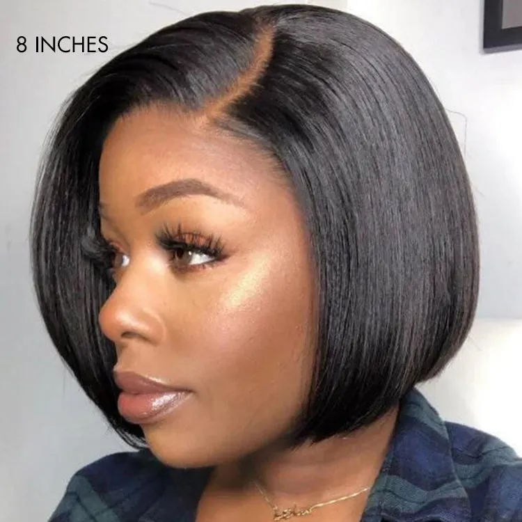 Weekly Special | Put On & Go Blunt Cut Straight Bob Minimalist HD Lace Glueless C Part Wig