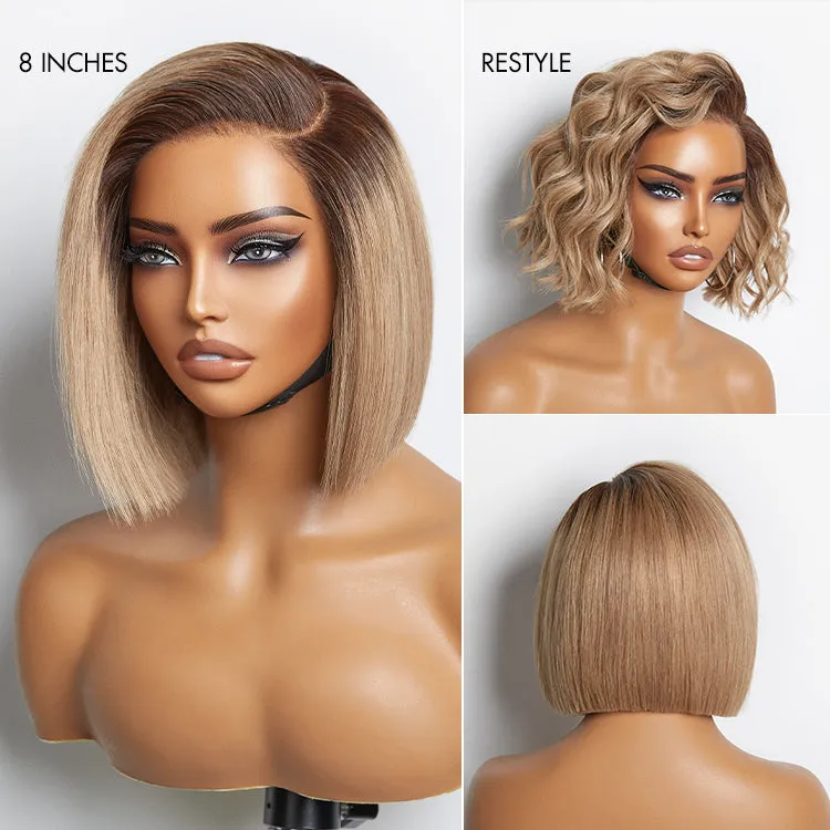 Weekly Special | Put On & Go Blunt Cut Straight Bob Minimalist HD Lace Glueless C Part Wig